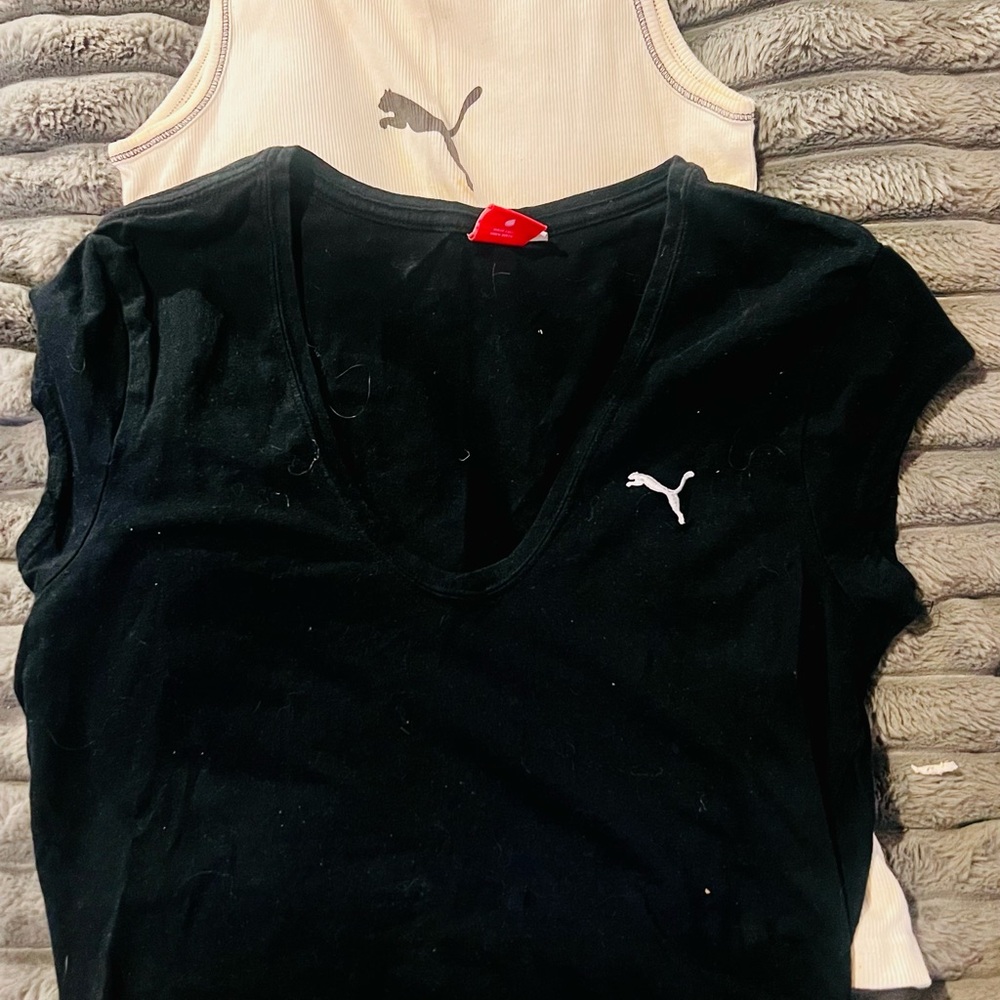 Puma Women's Black Short Sleeve Tee & white tank
